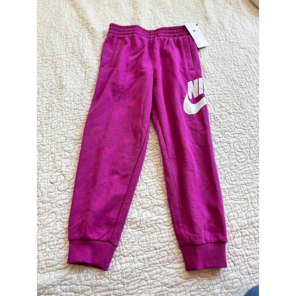 Nike Girl's Fuchsia Sweatpants with White‎ Logo Size 6X #486